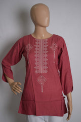 Lavender Printed Design Ethnic Tunic Top