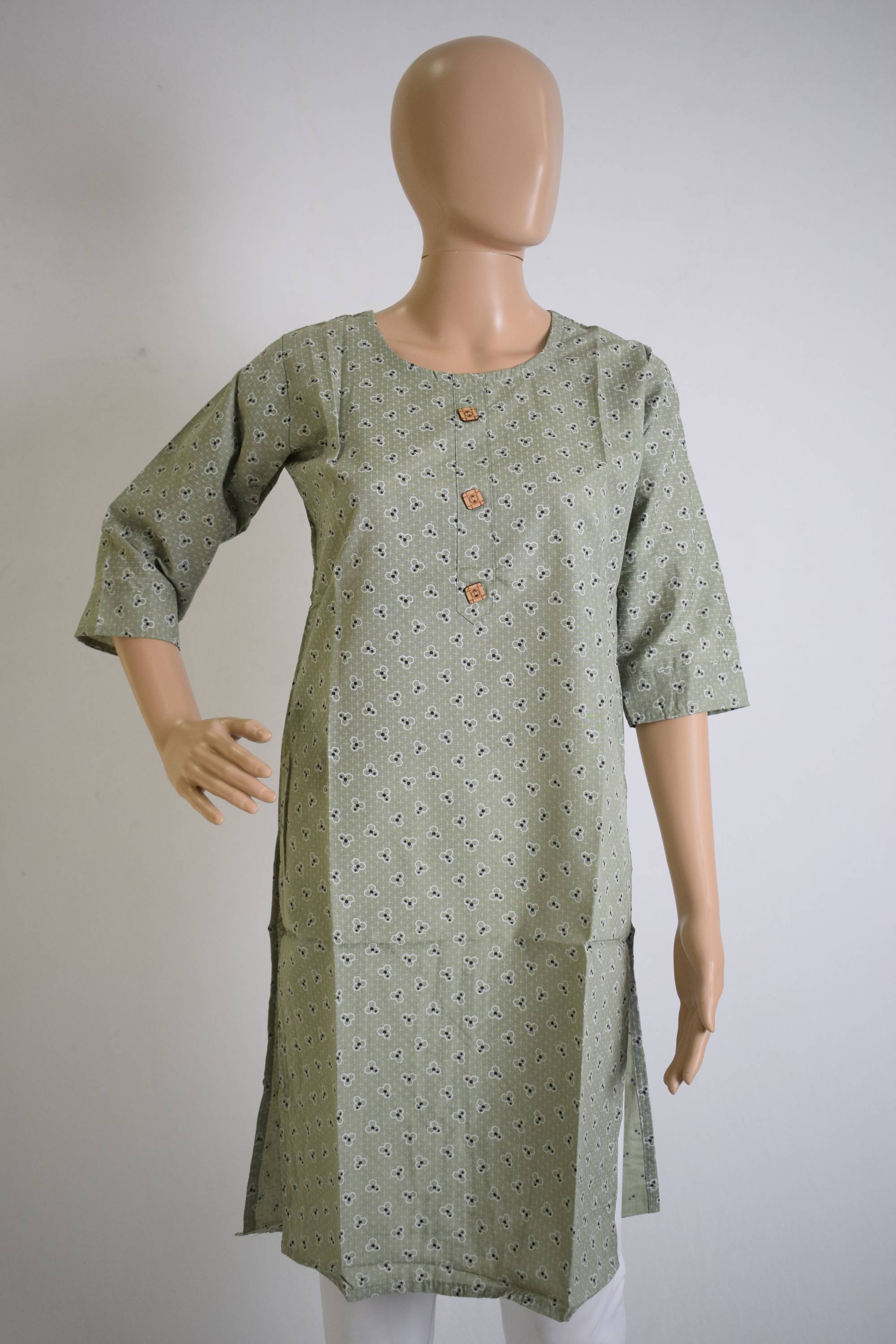 Light Green Printed Kurti Top