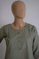 Light Green Printed Kurti Top