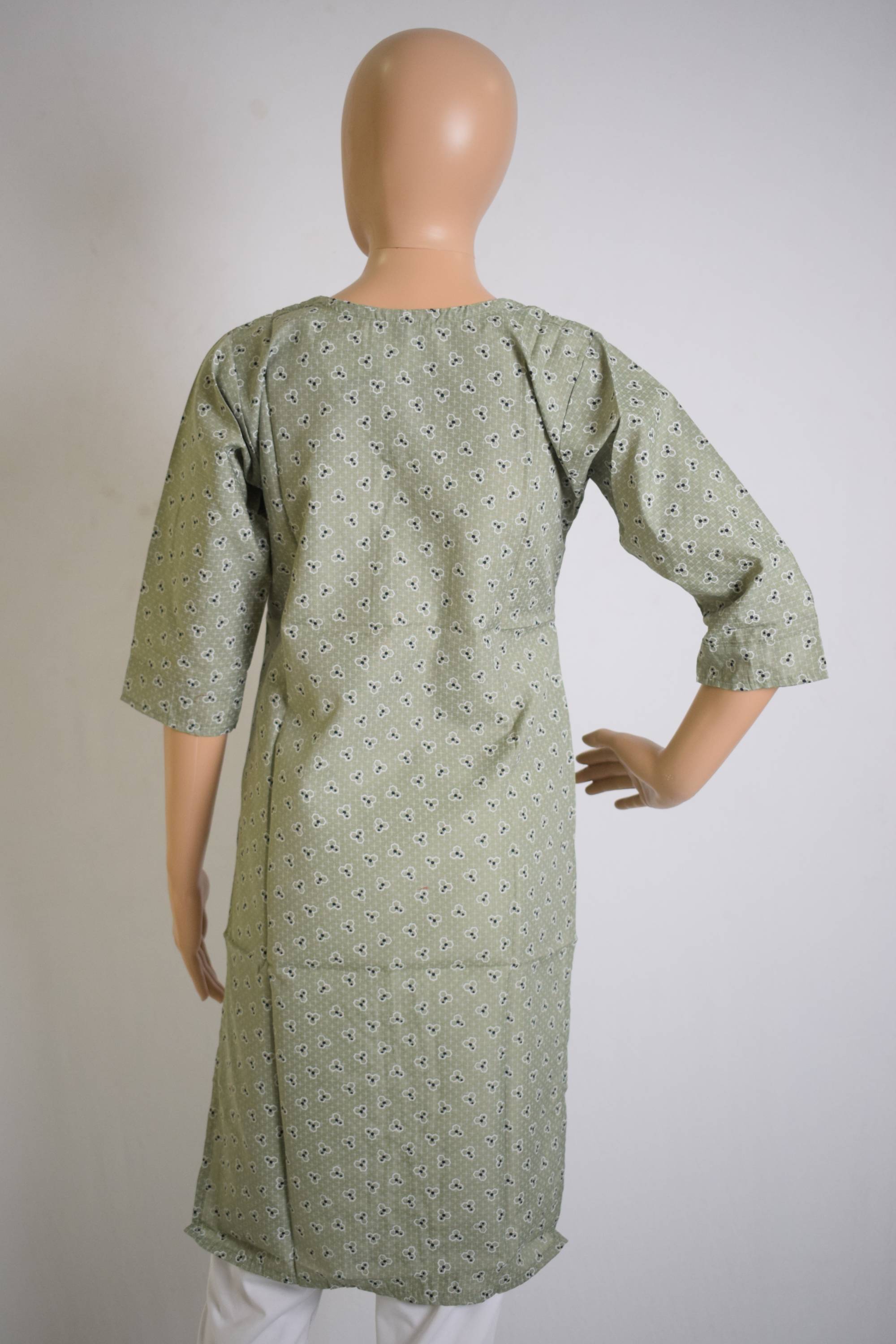 Light Green Printed Kurti Top