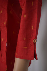 Red Printed A Line Tunic Top