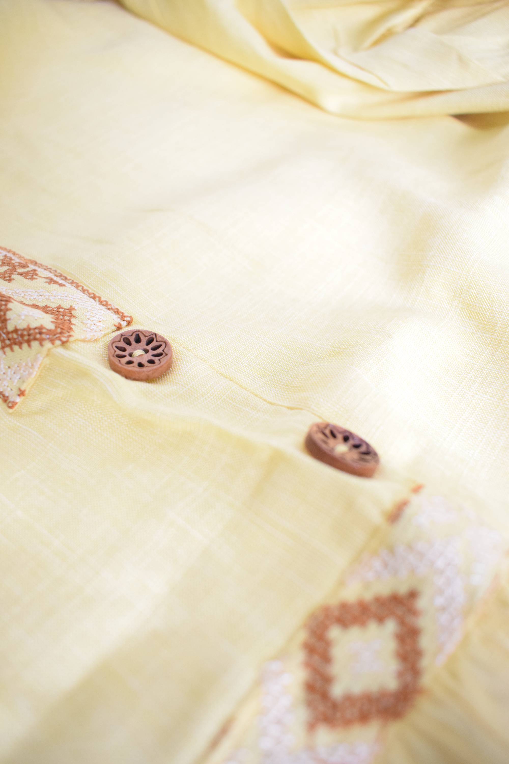 Raisin Women Yellow Embroidered Straight Tunic