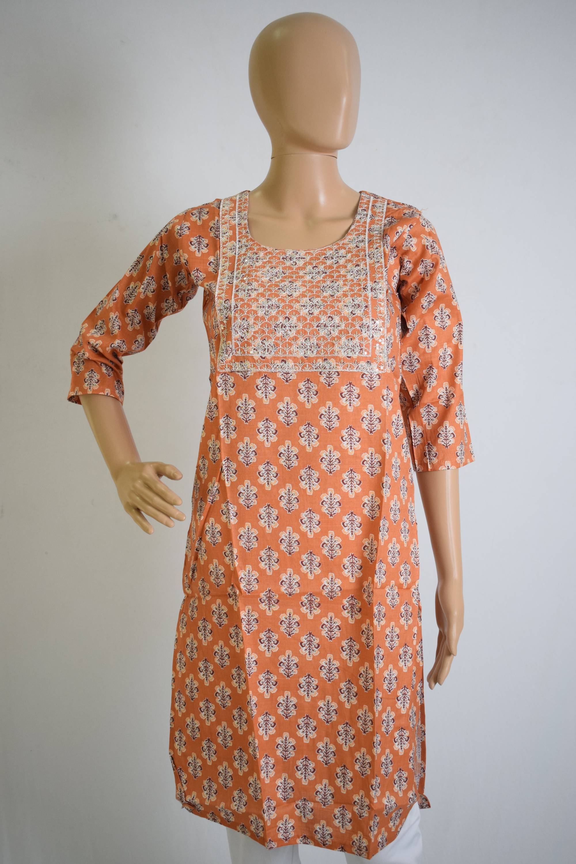 Sequenced Design Ethnic Kurti Top