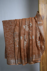 Linen Special Floral Design Saree