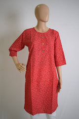 Floral Printed Cotton Kurti Top