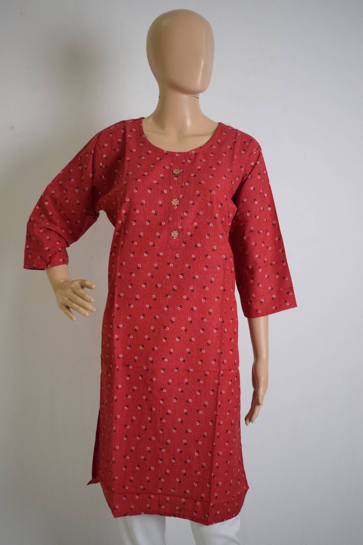 Floral Printed Cotton Kurti Top