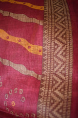 Pure Cotton Premium Red & Yellow Designer Saree