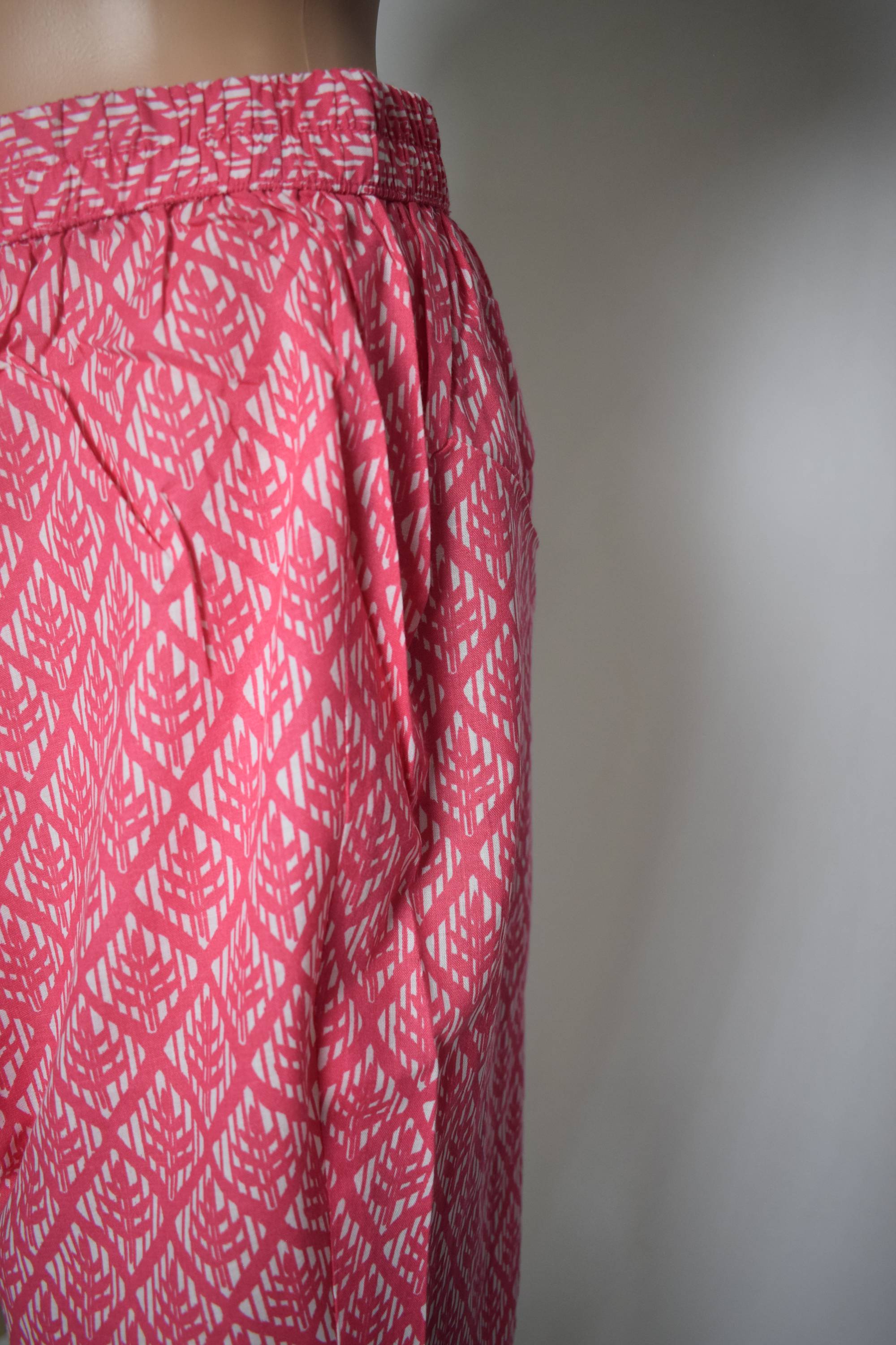 Pink Floral Printed Cotton Kurta Set