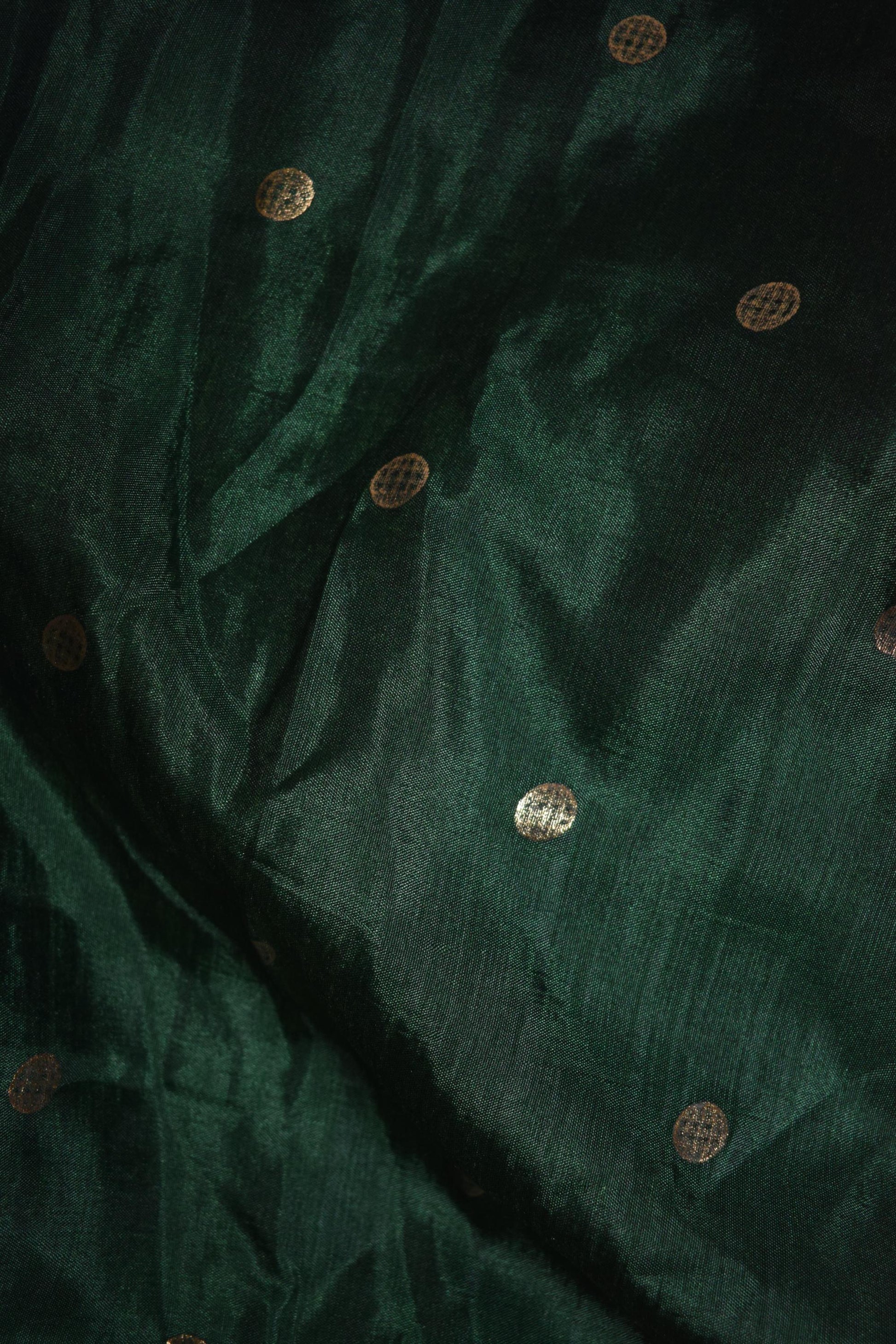 Green & Red Floral Printed Crushed Silk Lehenga Choli-5