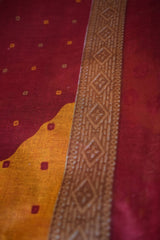 Pure Cotton Premium Red & Yellow Designer Saree