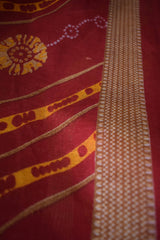 Pure Cotton Premium Red & Yellow Designer Saree