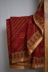 Pure Cotton Premium Red Designer Saree with Golden Border