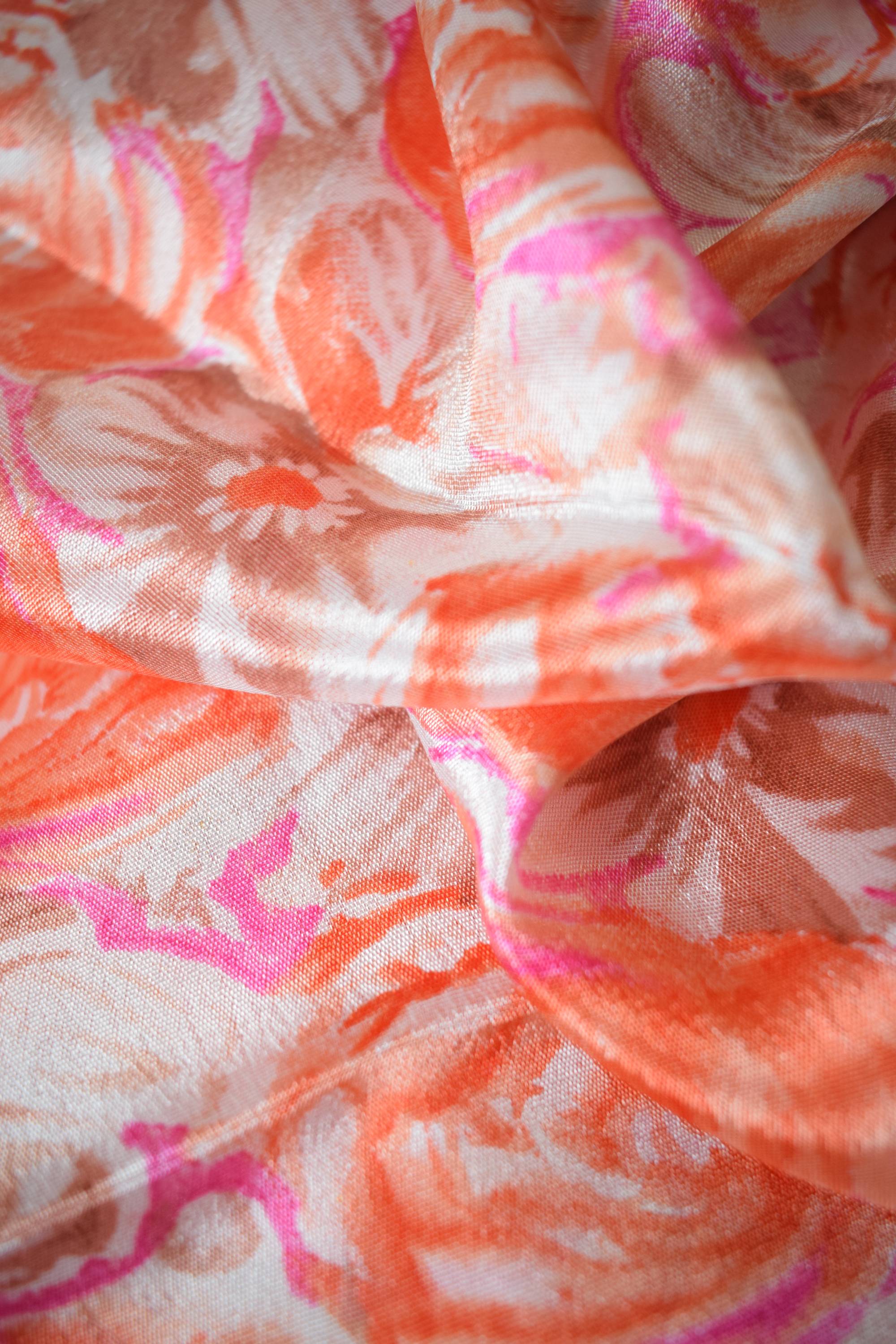 Floral Printed Multicolor Cotton Silk Saree
