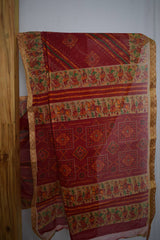 Pure Cotton Premium Red Designer Saree with Golden Border