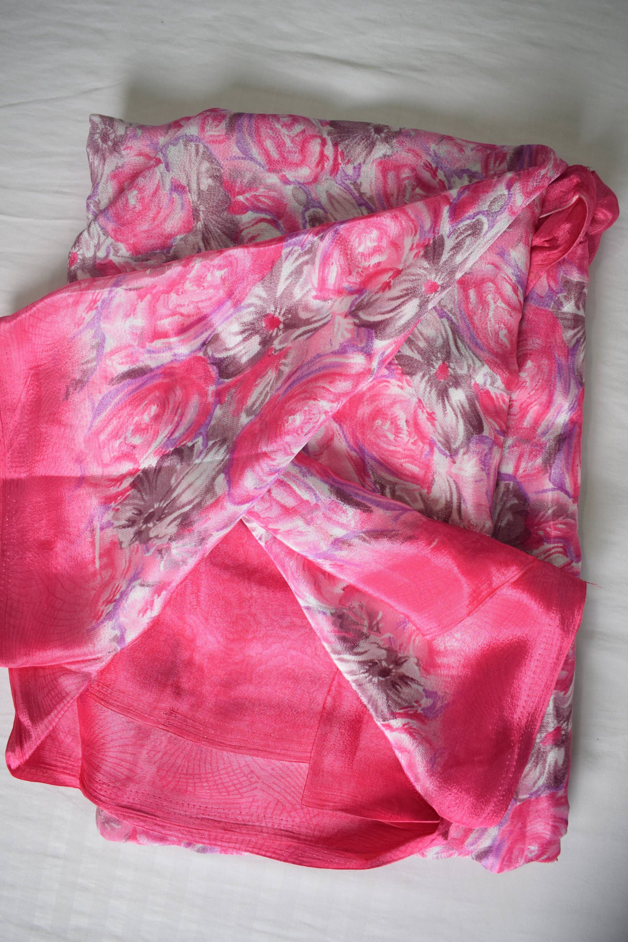 Floral Printed Multicolor Cotton Silk Saree