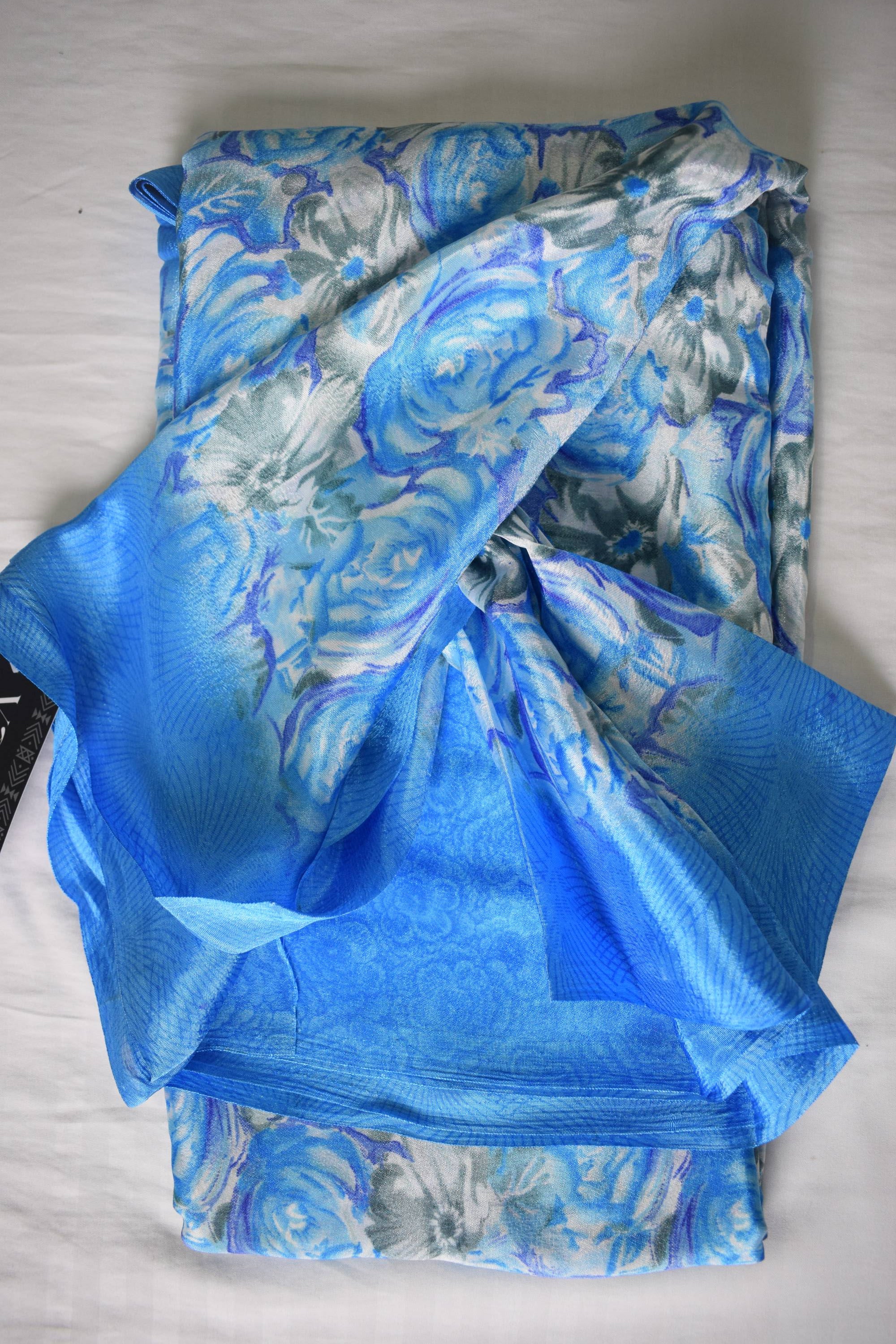 Floral Printed Multicolor Cotton Silk Saree