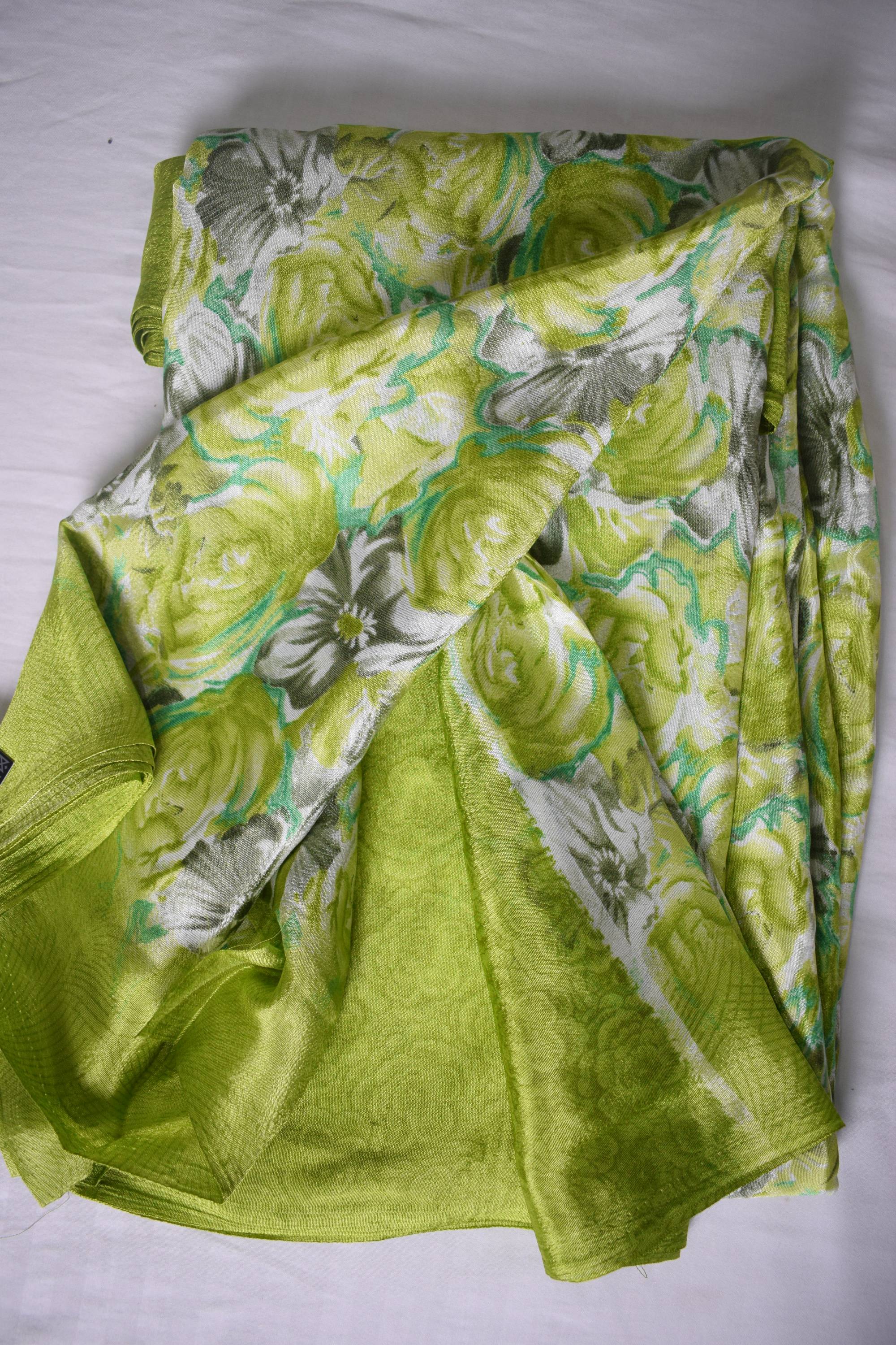 Floral Printed Multicolor Cotton Silk Saree