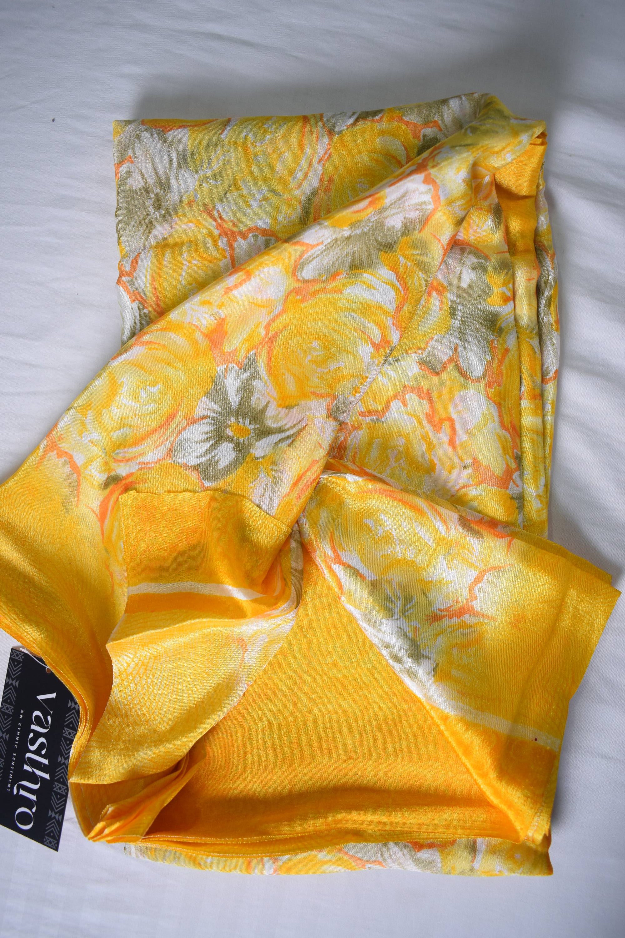 Floral Printed Multicolor Cotton Silk Saree