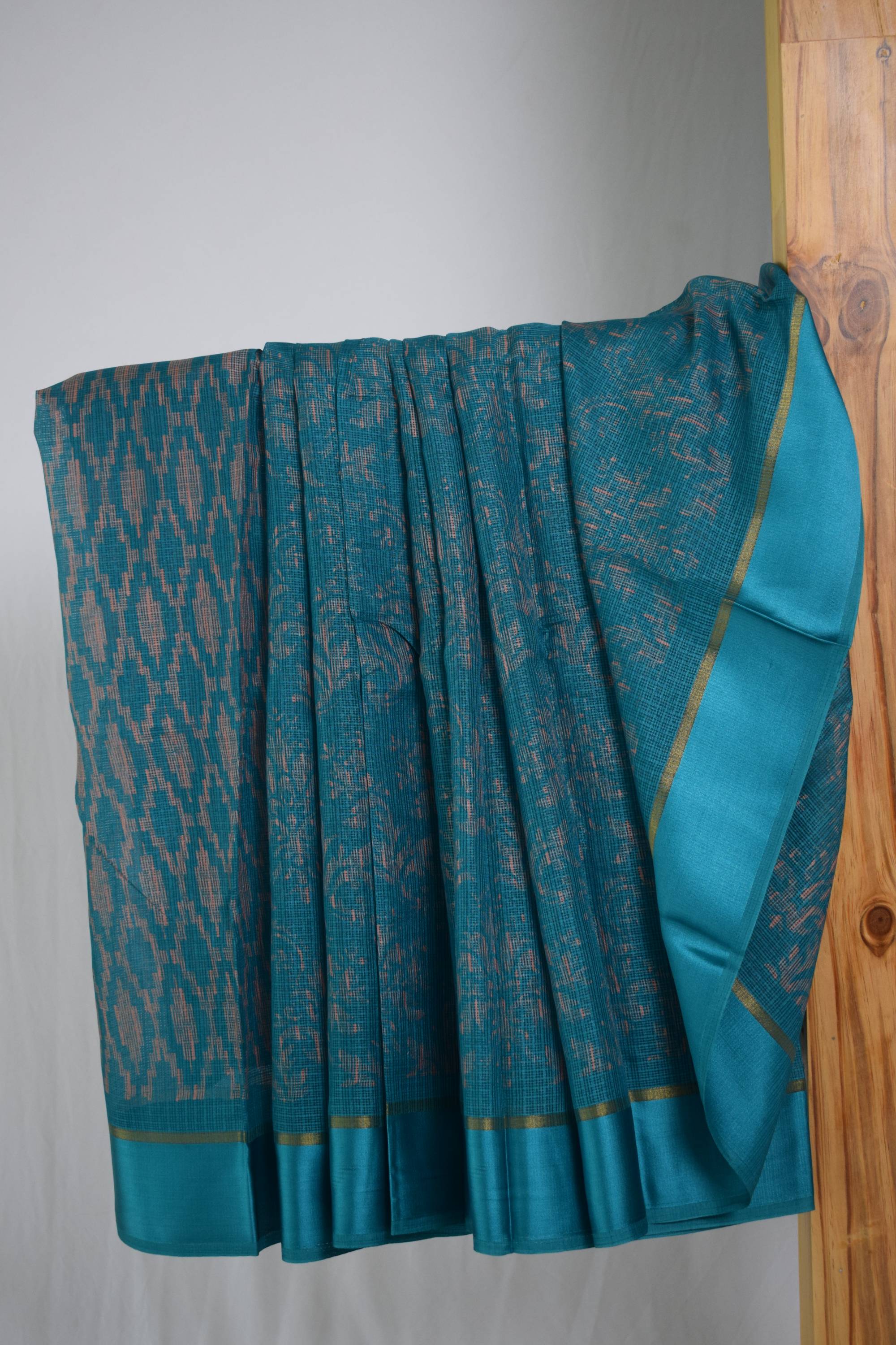 Cotton Silk Printed Saree with Satin Border