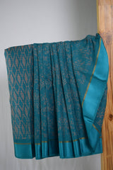 Cotton Silk Printed Saree with Satin Border
