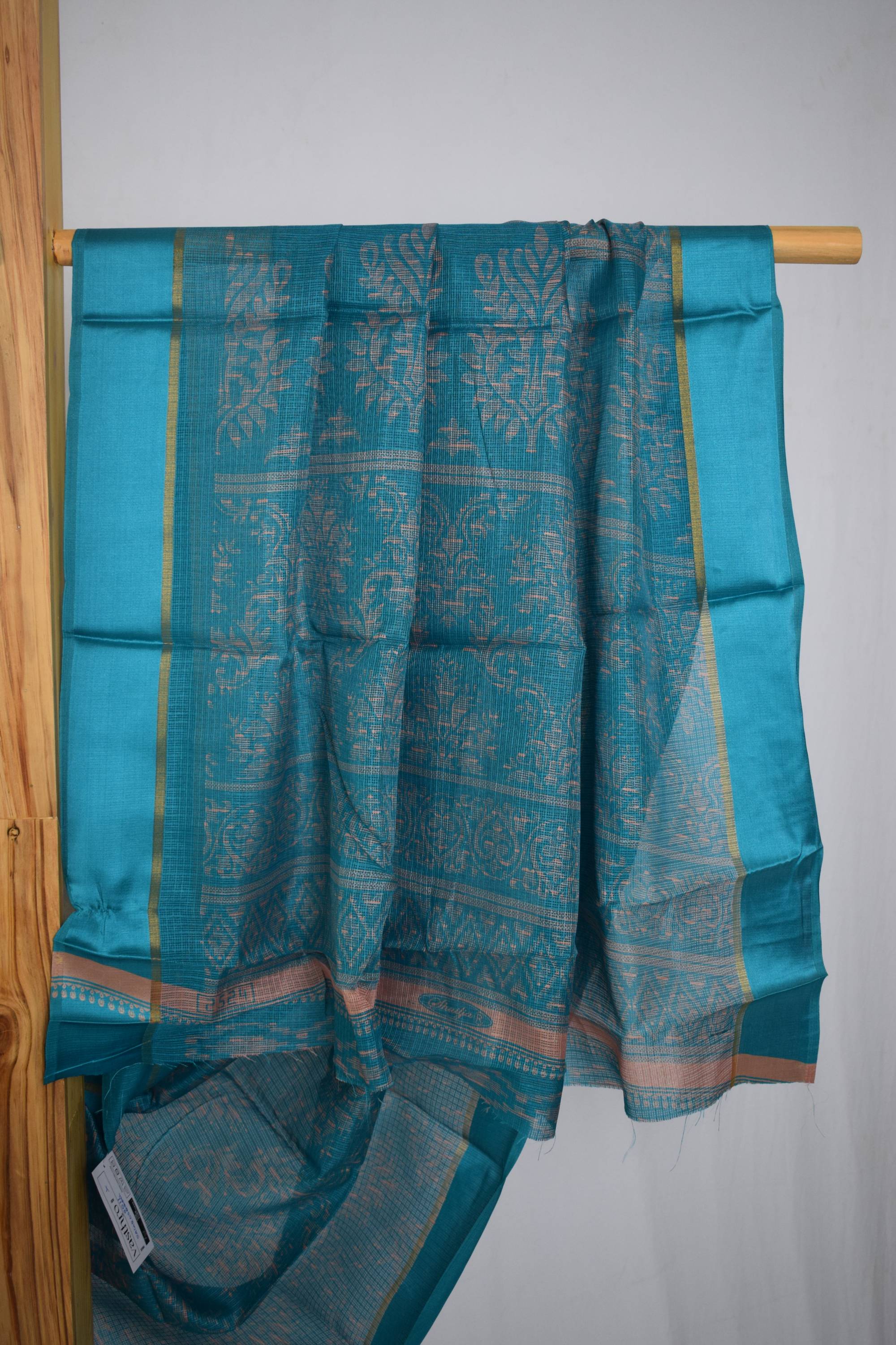 Cotton Silk Printed Saree with Satin Border