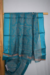 Cotton Silk Printed Saree with Satin Border