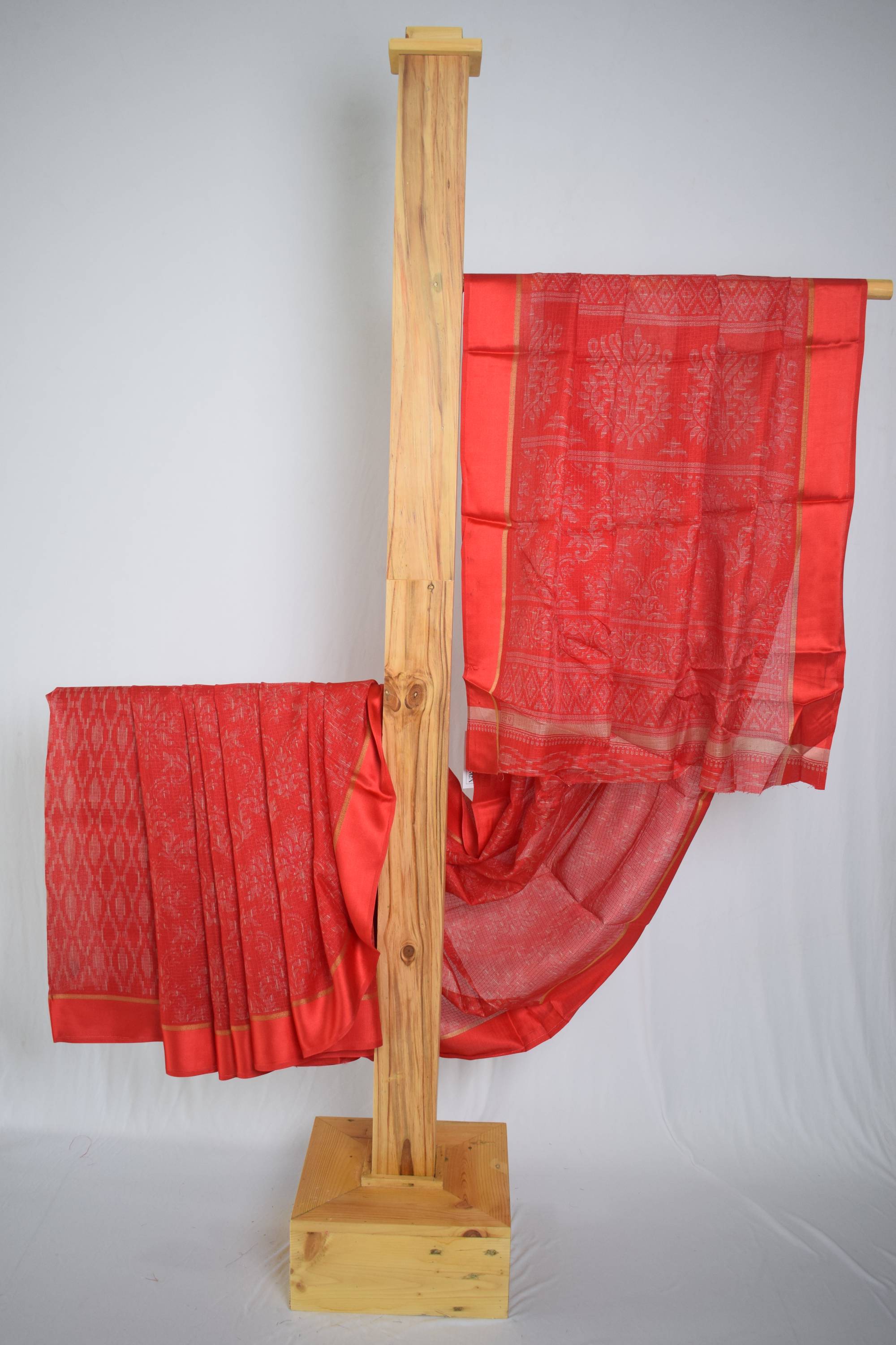 Cotton Silk Printed Saree with Satin Border