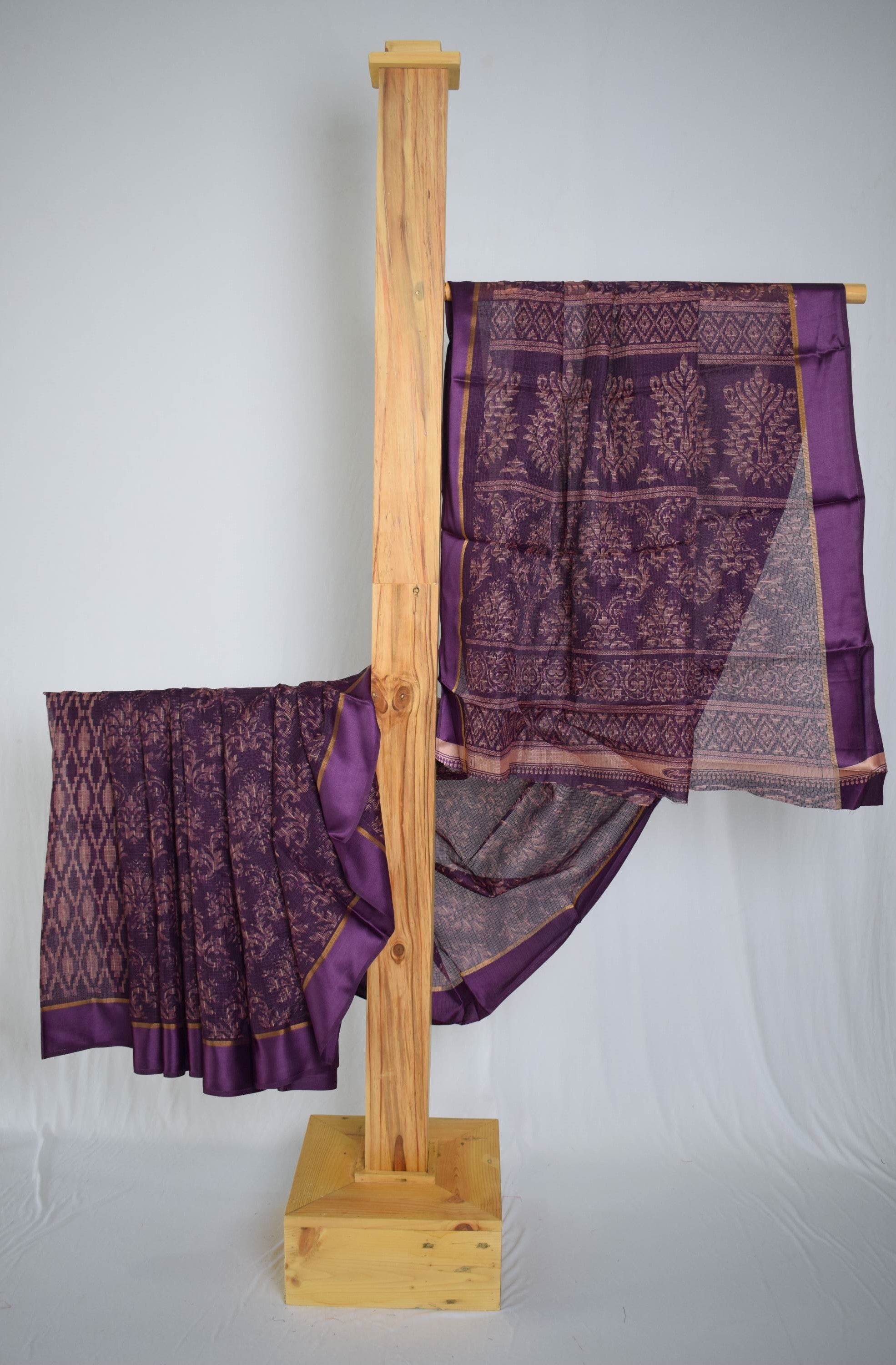 Cotton Silk Printed Saree with Satin Border