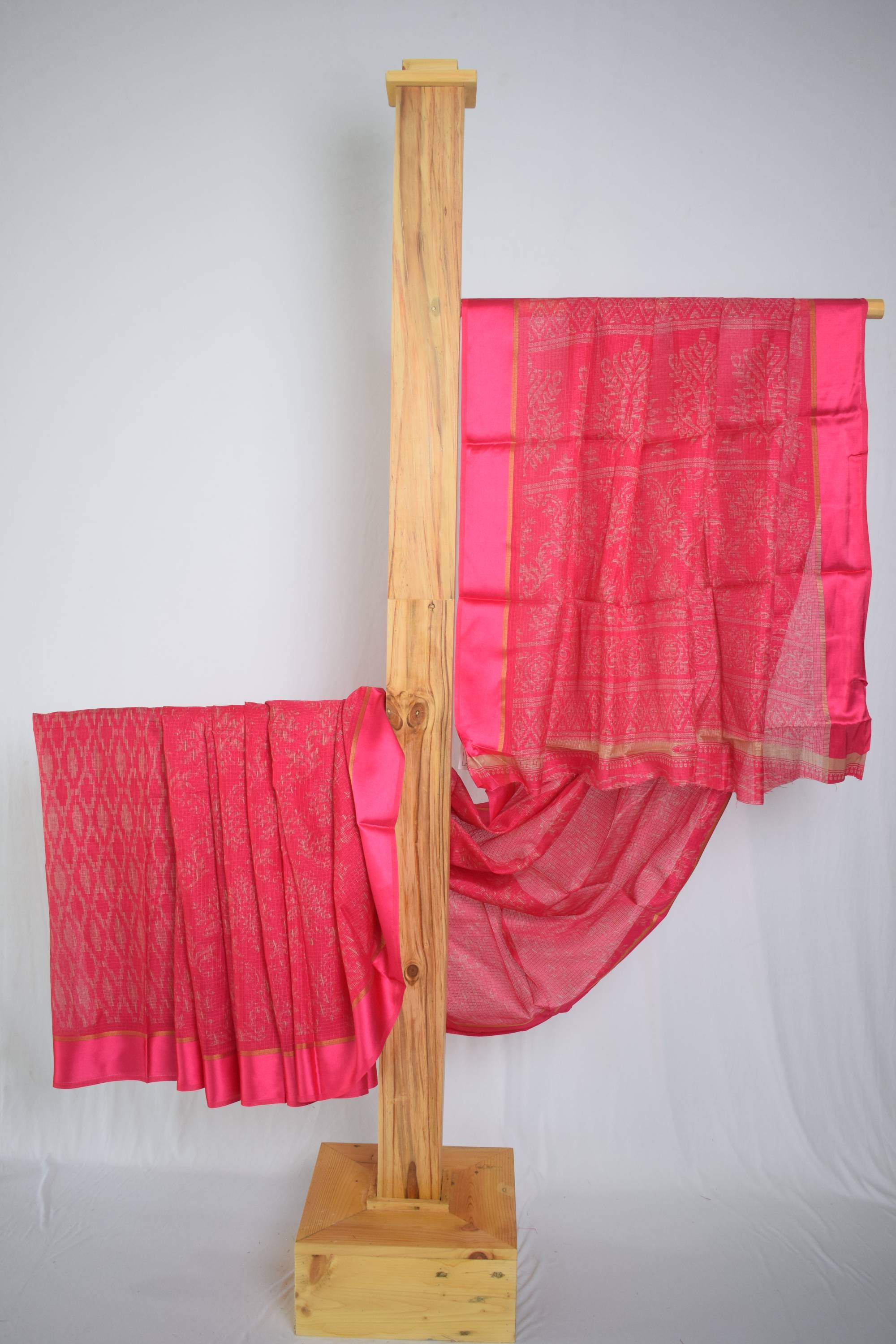Cotton Silk Printed Saree with Satin Border