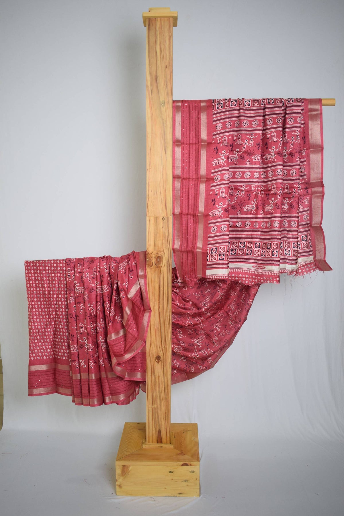 Banarasi Silk Printed Sequence Border Saree