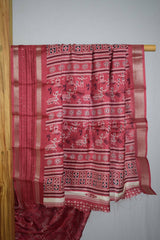 Banarasi Silk Printed Sequence Border Saree