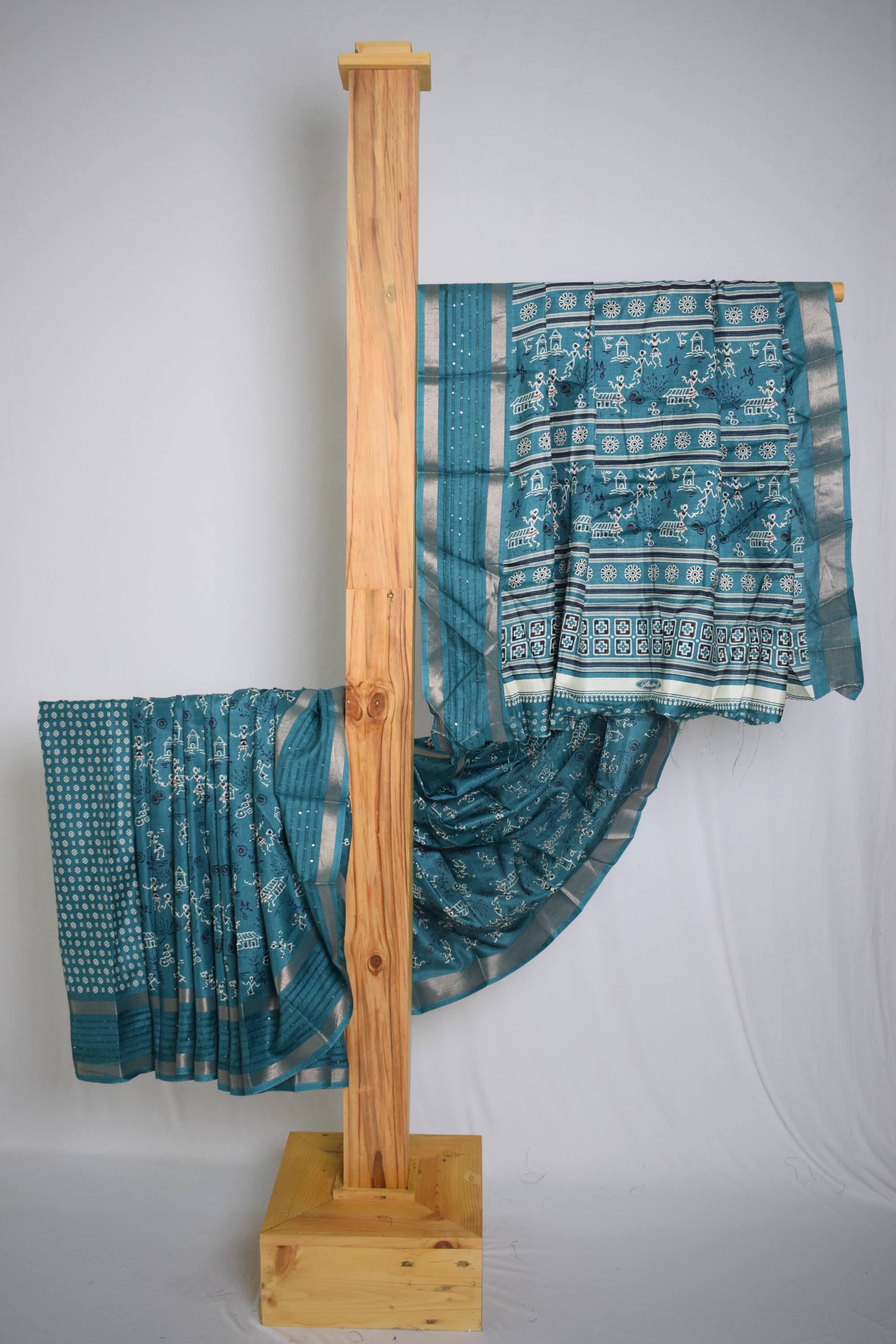 Banarasi Silk Printed Sequence Border Saree