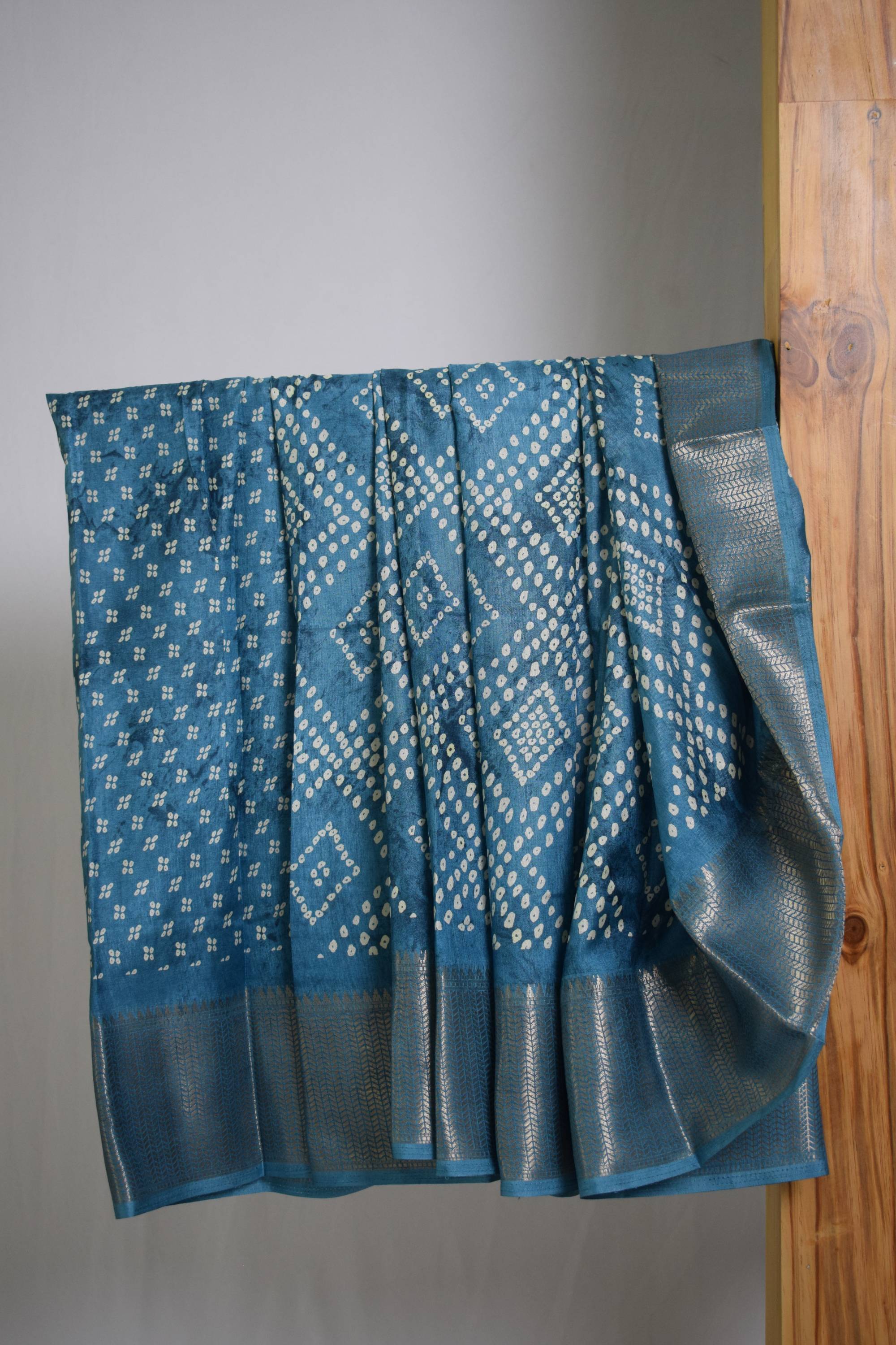Coral Silk Gold Border Designer Saree