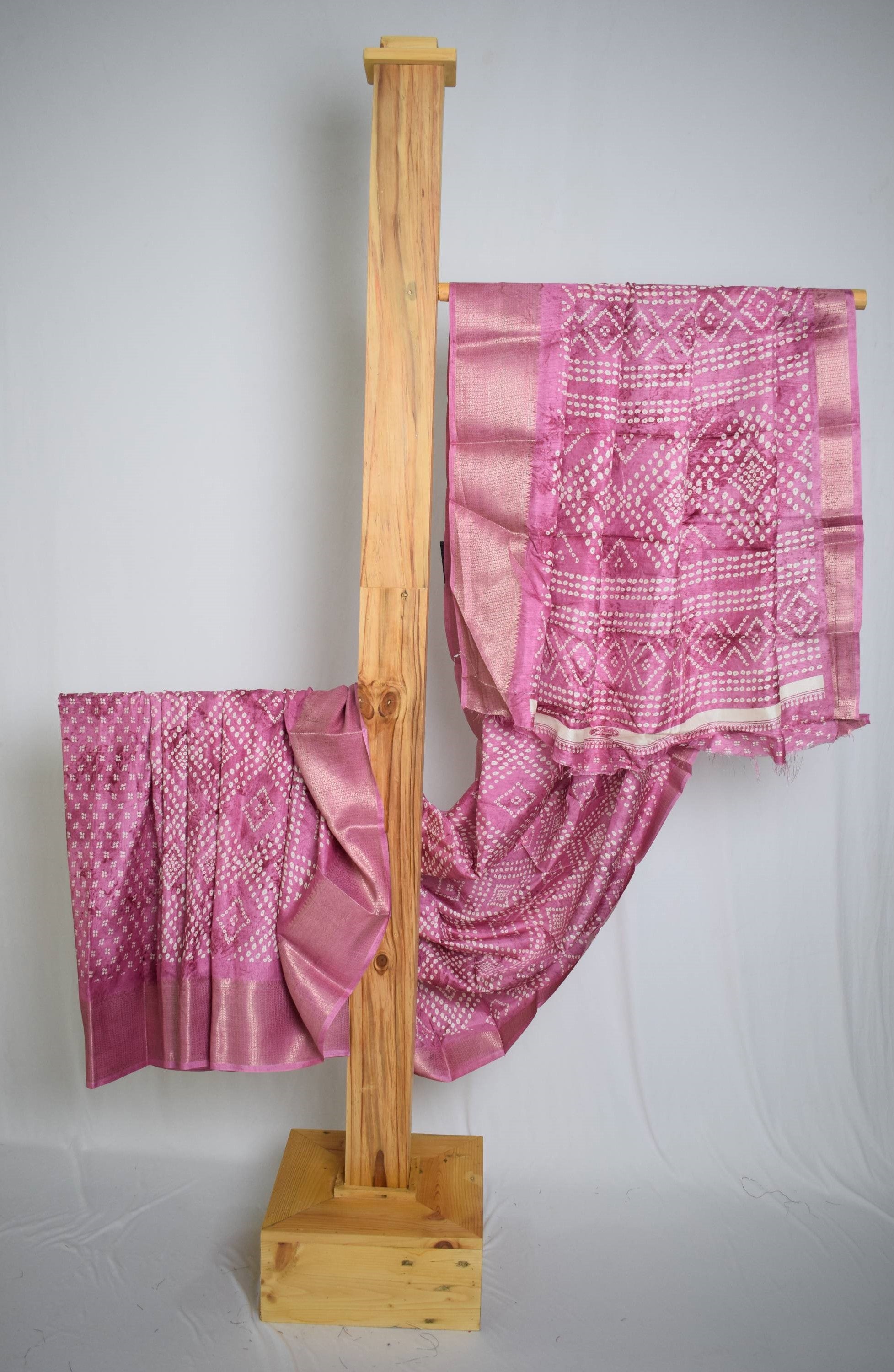 Coral Silk Gold Border Designer Saree