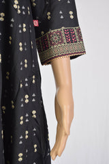 Floral Printed Black Kurti Top