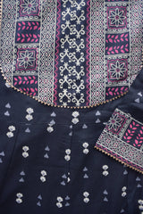 Floral Printed Black Kurti Top