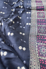 Floral Printed Black Kurti Top