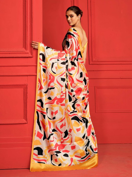 Digital Printed Satin Saree-2