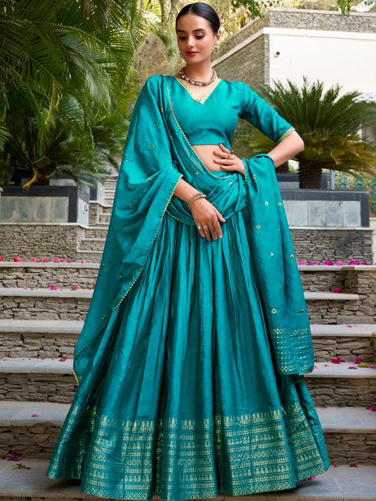 Embellished Ready to Wear Lehenga & Unstitched Blouse With Dupatta-24