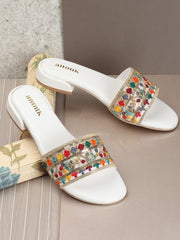 Embellished Block Heels