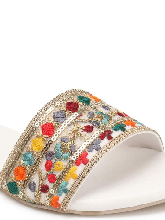 Embellished Block Heels