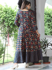 Ethnic Motifs Printed Gotta Patti A-Line Ethnic Dresses