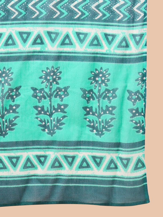 Ethnic Motifs Printed Pure Cotton Kurta & Trousers With Dupatta-7
