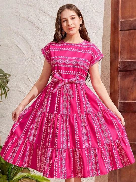 Floral Print Fit & Flare Cotton Midi Dress-3