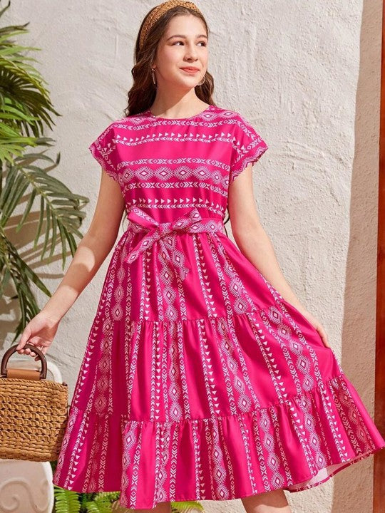 Floral Print Fit & Flare Cotton Midi Dress-4
