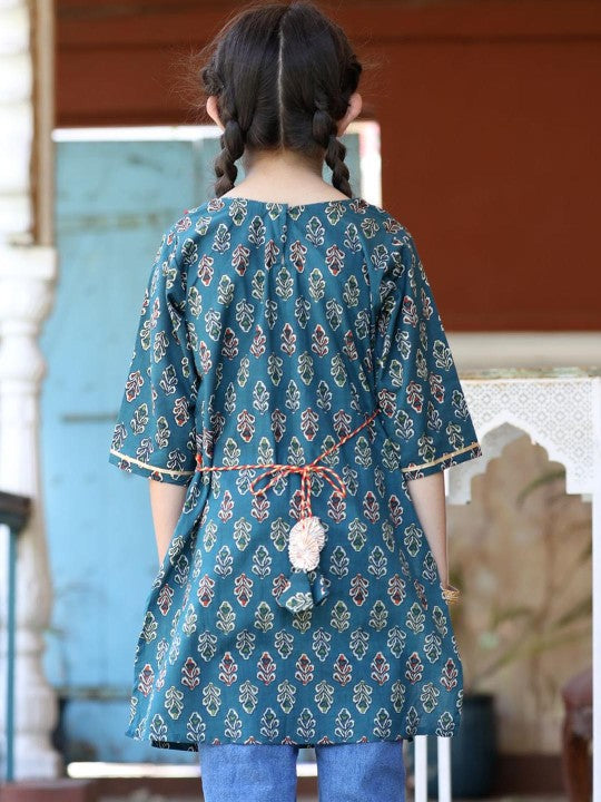 Floral Printed Cotton Straight Kurti-2