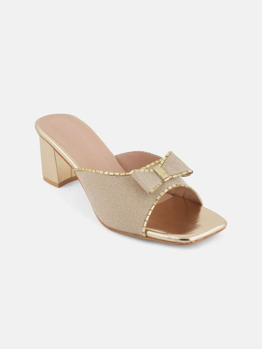 Rose Gold-Toned Embellished Open Toe Block Heels-11