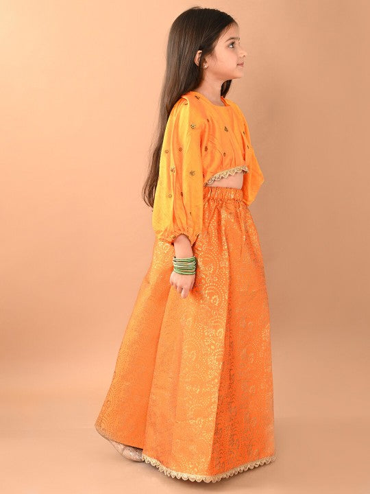 Girls Embellished Ready to Wear Lehenga Choli-3