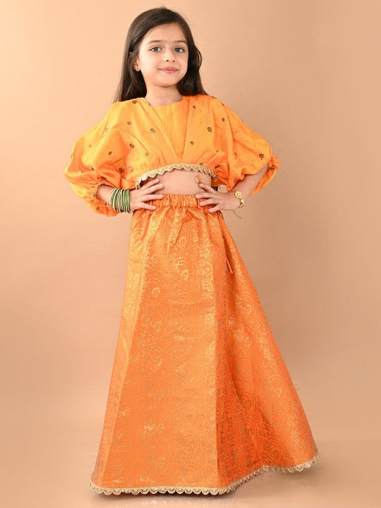 Girls Embellished Ready to Wear Lehenga Choli-4