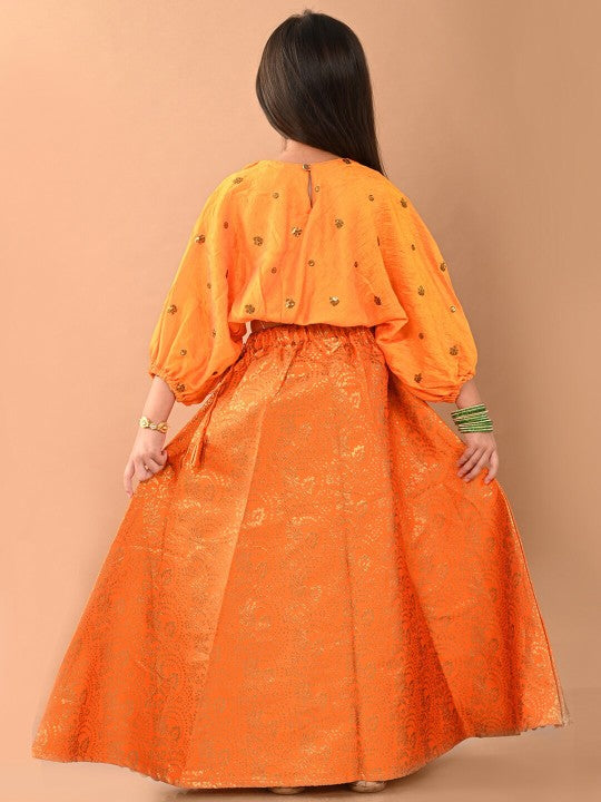 Girls Embellished Ready to Wear Lehenga Choli-2